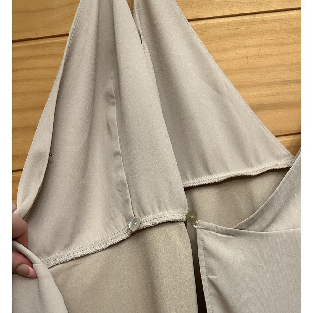 SHOW ME YOUR MUMU Dress Womens Large Mariah Wrap Dress Beige Hi-low - Picture 9 of 12